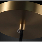 BLACK GLASS PENDANT LIGHT WITH BRASS ACCENTS | CLH854WB