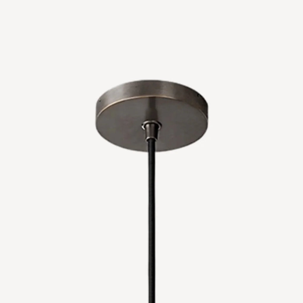 BLACK GLASS PENDANT LIGHT WITH BRASS ACCENTS | CLH854WB