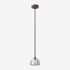 BLACK GLASS PENDANT LIGHT WITH BRASS ACCENTS | CLH854WB