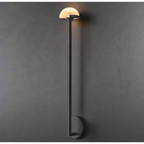 BLACK LINEAR BRASS AND ALABASTER WALL SCONCES | CL0247CH