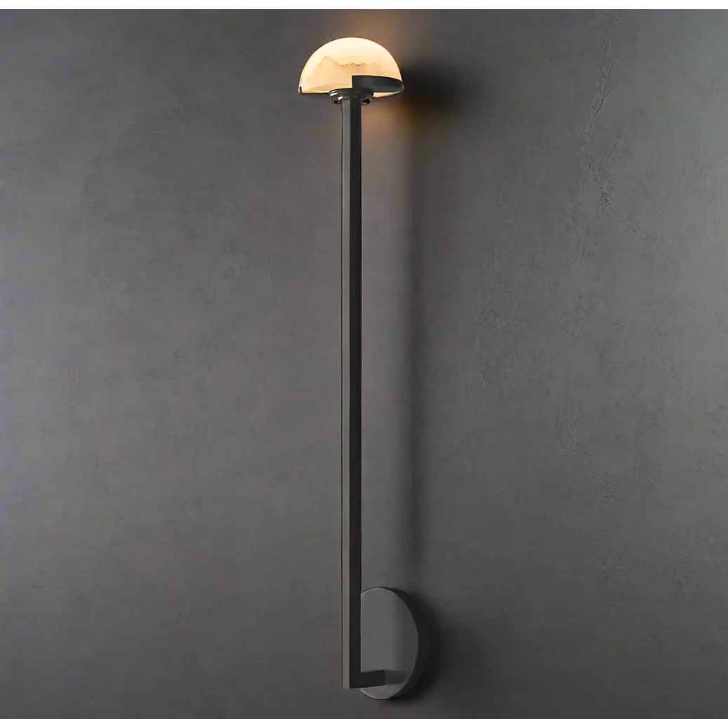 BLACK LINEAR BRASS AND ALABASTER WALL SCONCES | CL0247CH