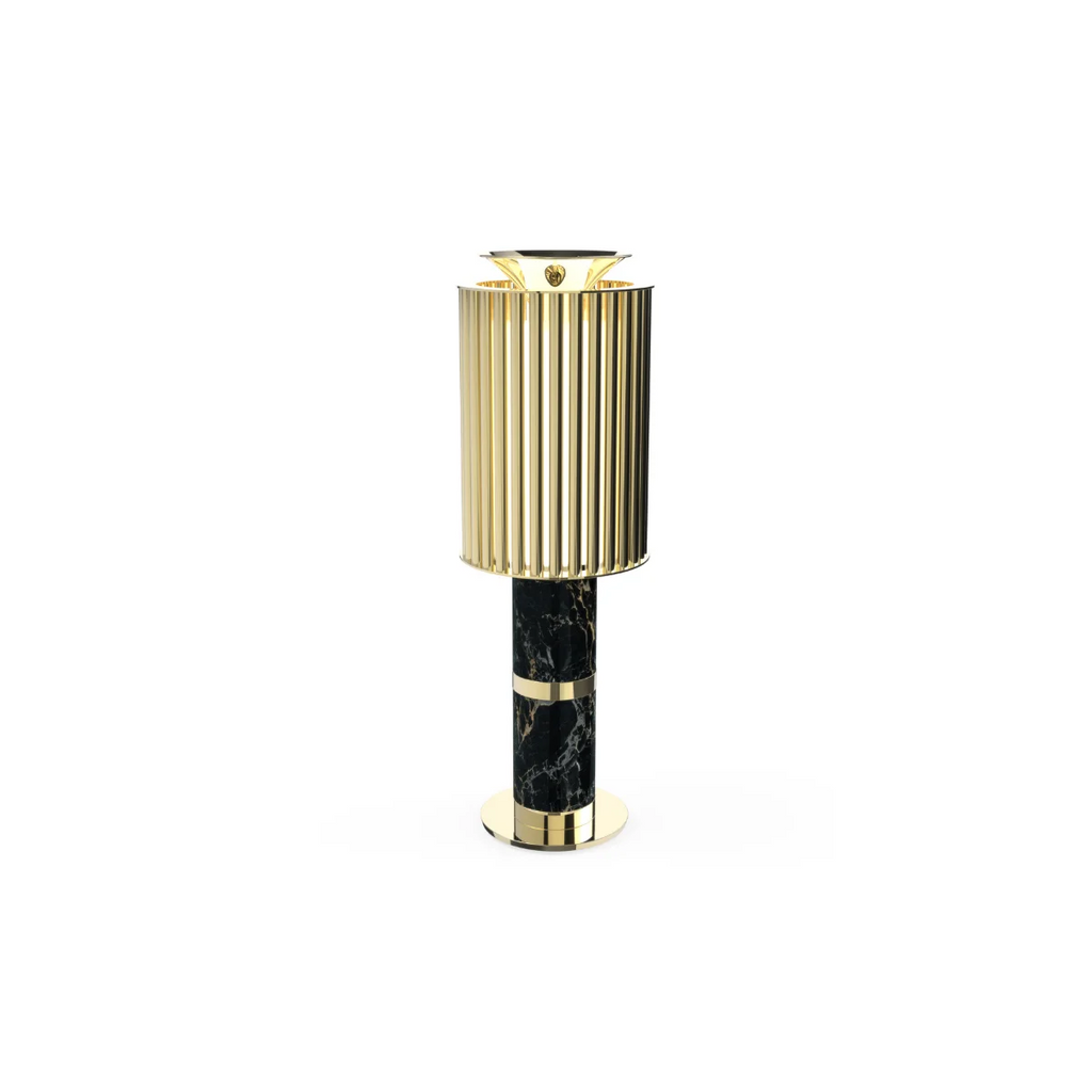 BLACK MARBLE & BRASS TABLE LAMP | CLKQQ0S25
