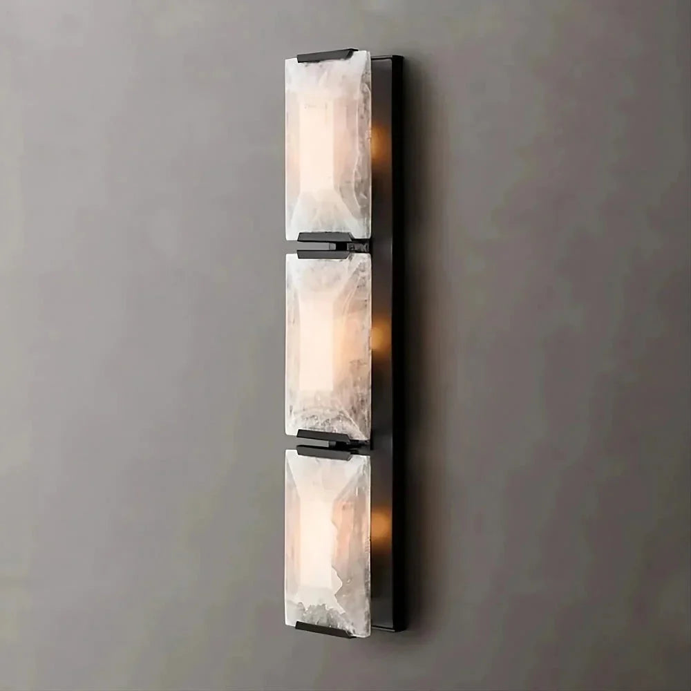 BLACK TRIPLE CALCITE WALL SCONCES | CLUG03B