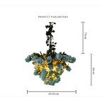 BLUE ROSES ON GREEN VINES PENDANT LAMP