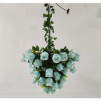 BLUE ROSES ON GREEN VINES PENDANT LAMP