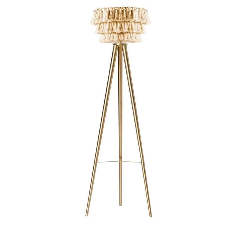 BOHEMIAN TASSEL FLOOR LAMP IN ORGANIC COTTON | CLPJ501