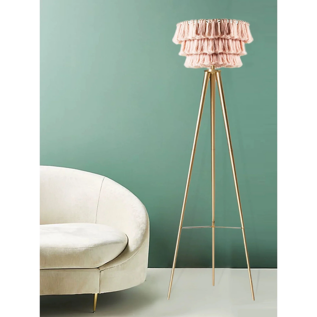 BOHEMIAN TASSEL FLOOR LAMP IN ORGANIC COTTON | CLPJ501