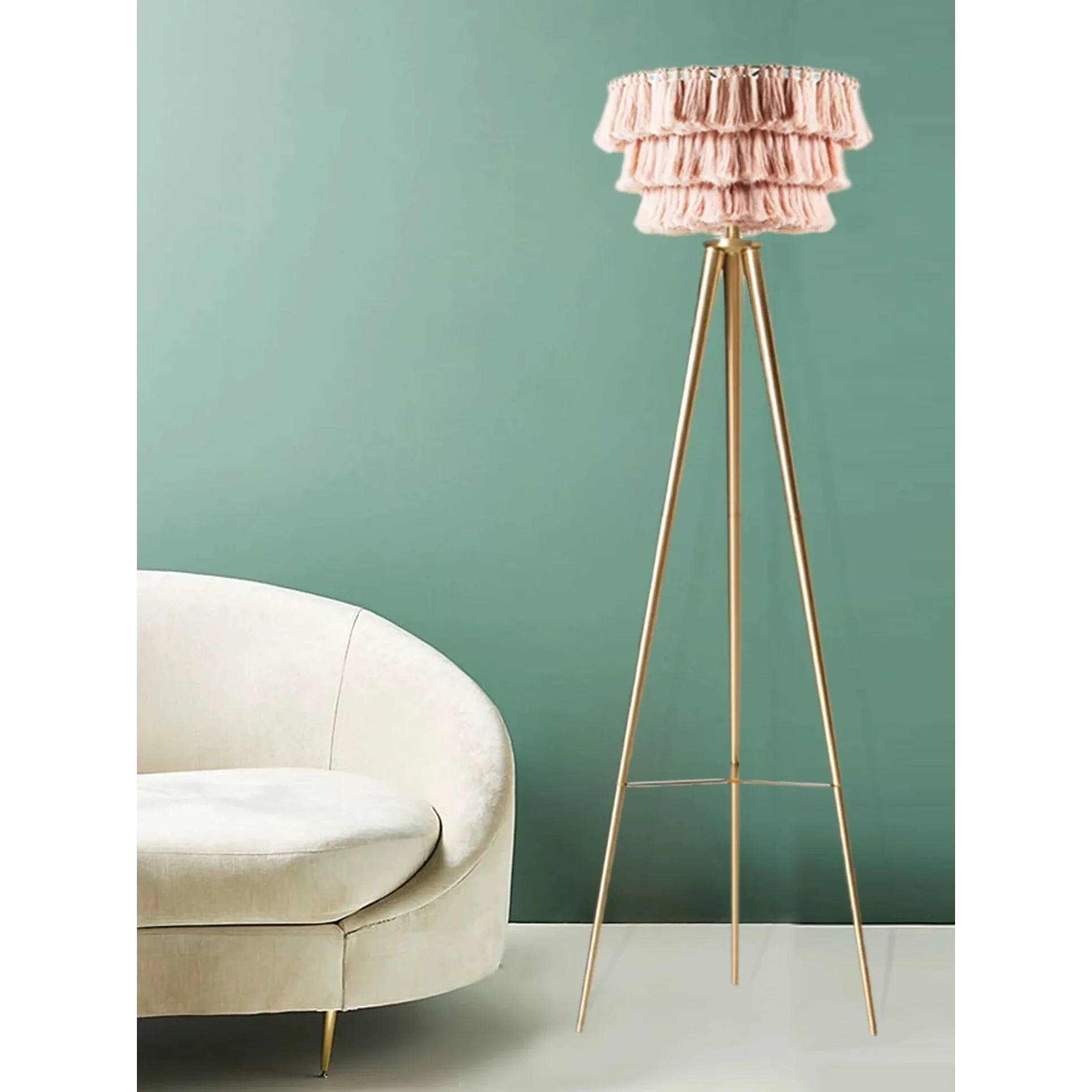 BOHEMIAN TASSEL FLOOR LAMP IN ORGANIC COTTON | CLPJ501