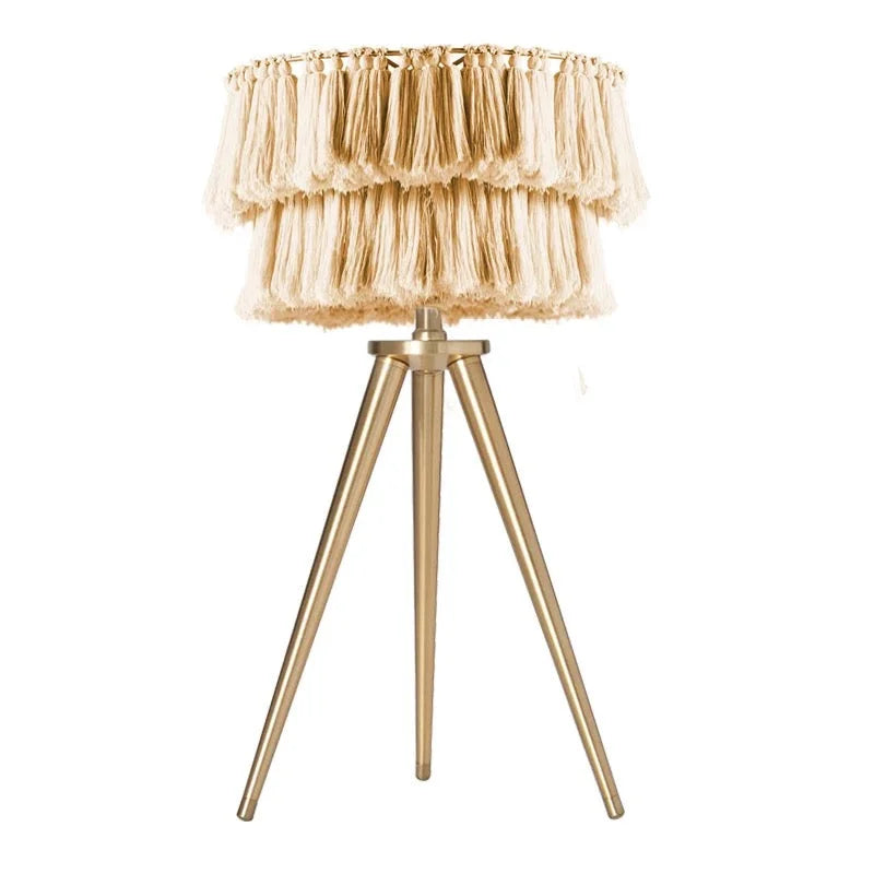 BOHEMIAN TASSEL TABLE LAMP IN ORGANIC COTTON | CLPJ500
