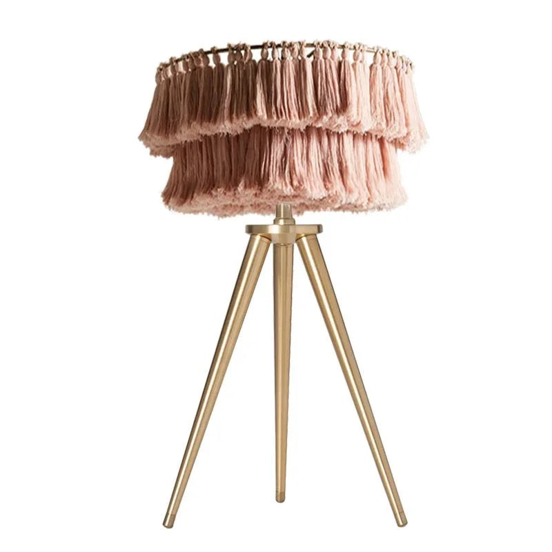 BOHEMIAN TASSEL TABLE LAMP IN ORGANIC COTTON | CLPJ500