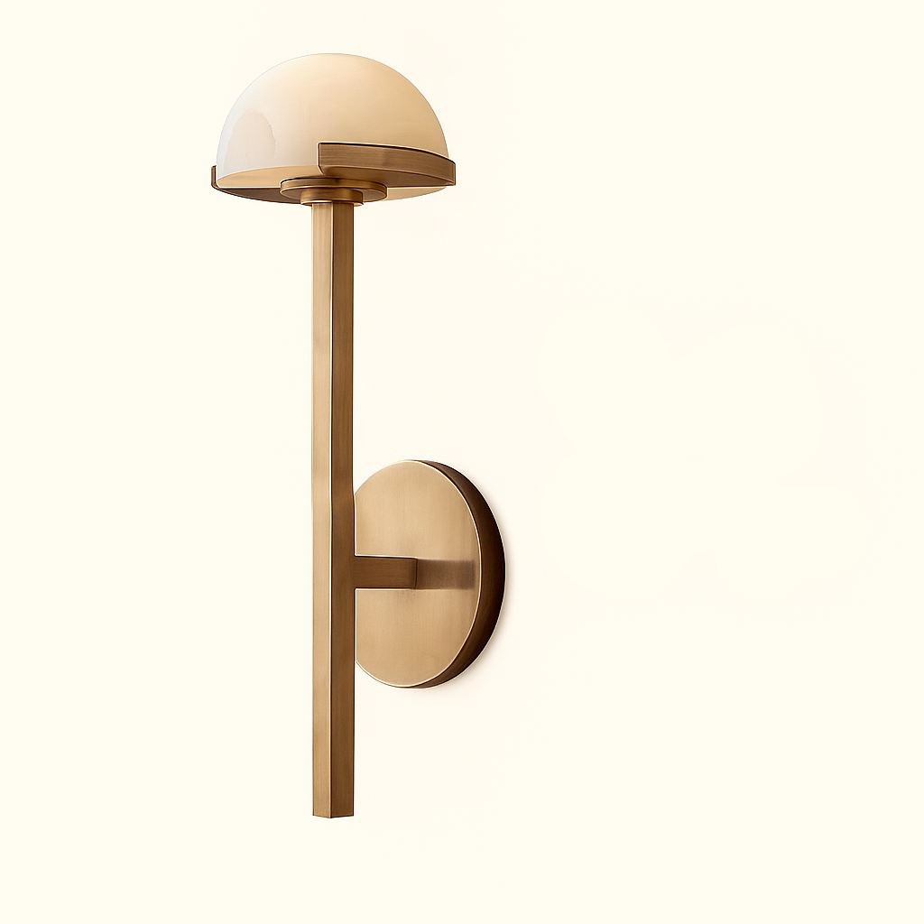 BRASS AND ALABASTER WALL SCONCE | CL024CH