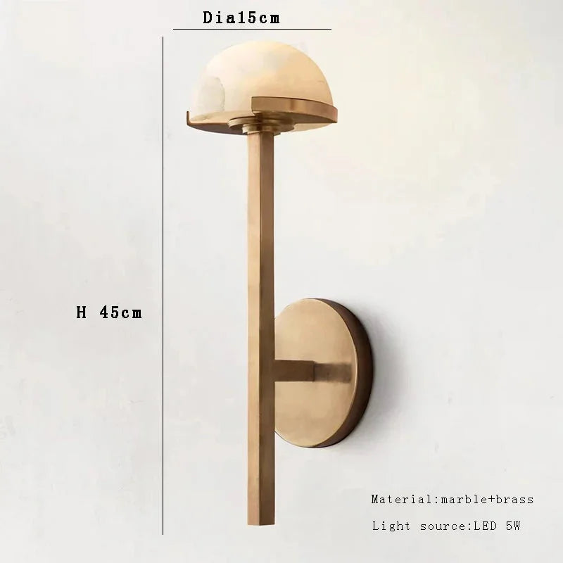 BRASS AND ALABASTER WALL SCONCE | CL024CH