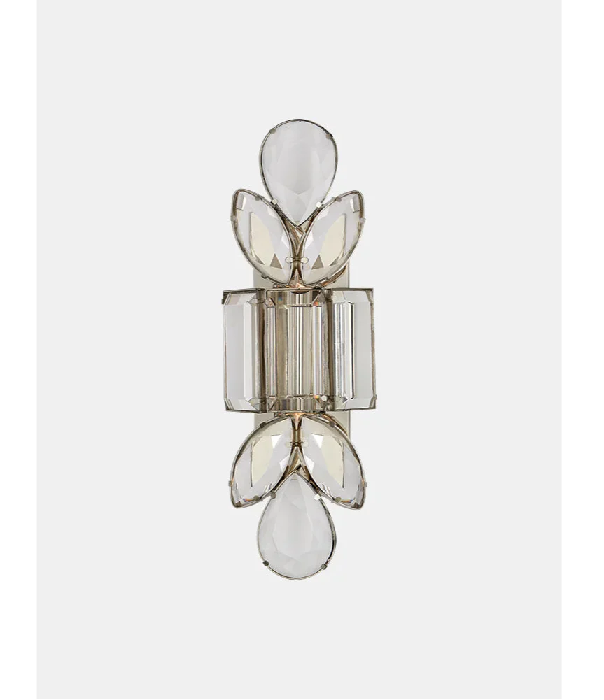 BRASS LARGE CRYSTAL WALL SCONCE | CLPFTL085