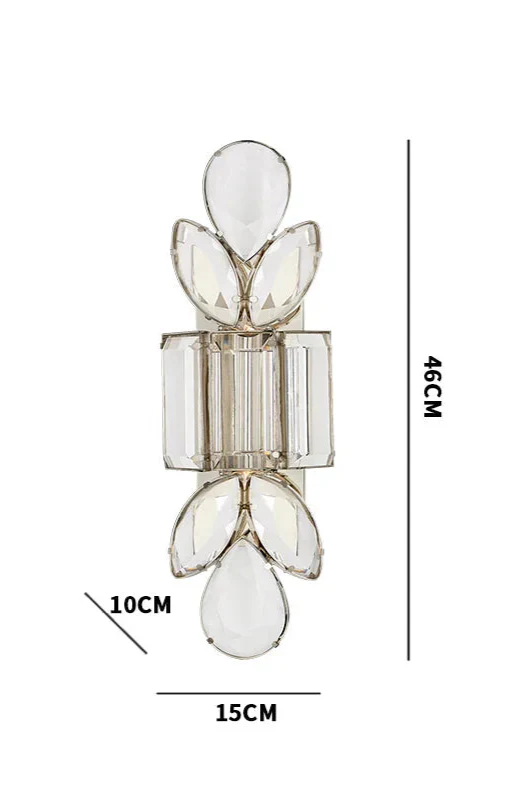 BRASS LARGE CRYSTAL WALL SCONCE | CLPFTL085