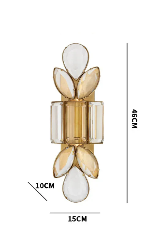 BRASS LARGE CRYSTAL WALL SCONCE | CLPFTL085