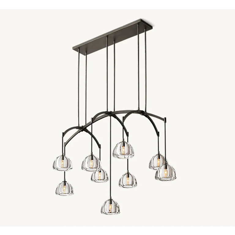 BRASS LINEAR GLASS CHANDELIER | CLHRH5820L