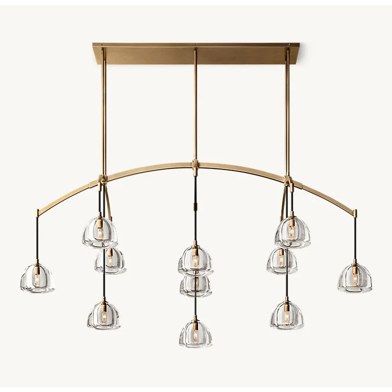 BRASS LINEAR GLASS CHANDELIER | CLHRH5820L