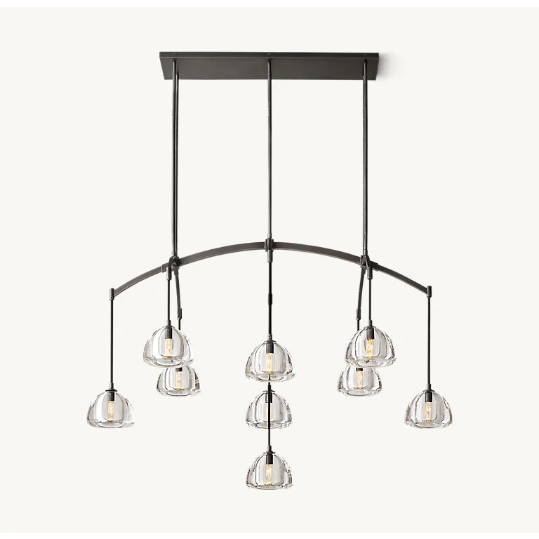 BRASS LINEAR GLASS CHANDELIER | CLHRH5820L