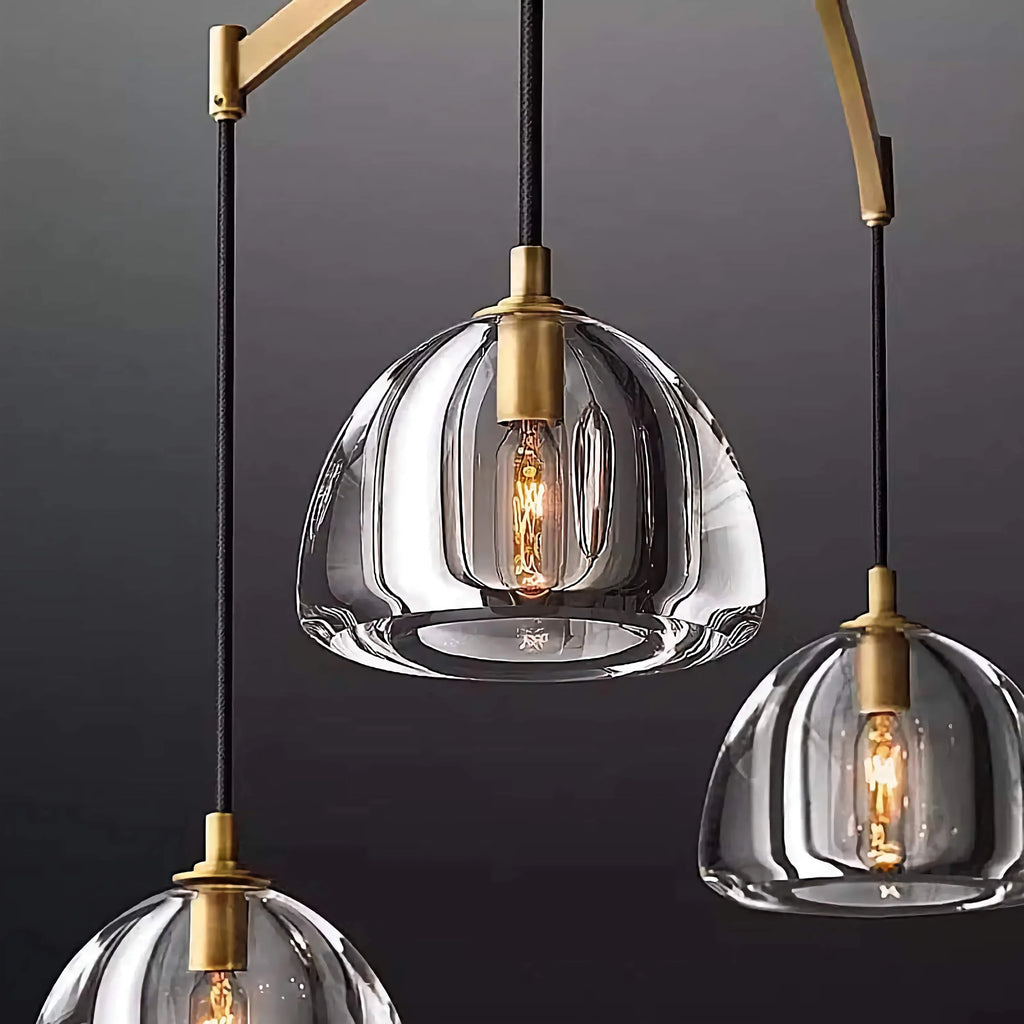 BRASS LINEAR GLASS CHANDELIER | CLHRH5820L