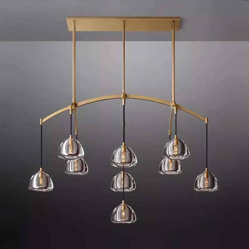 BRASS LINEAR GLASS CHANDELIER | CLHRH5820L