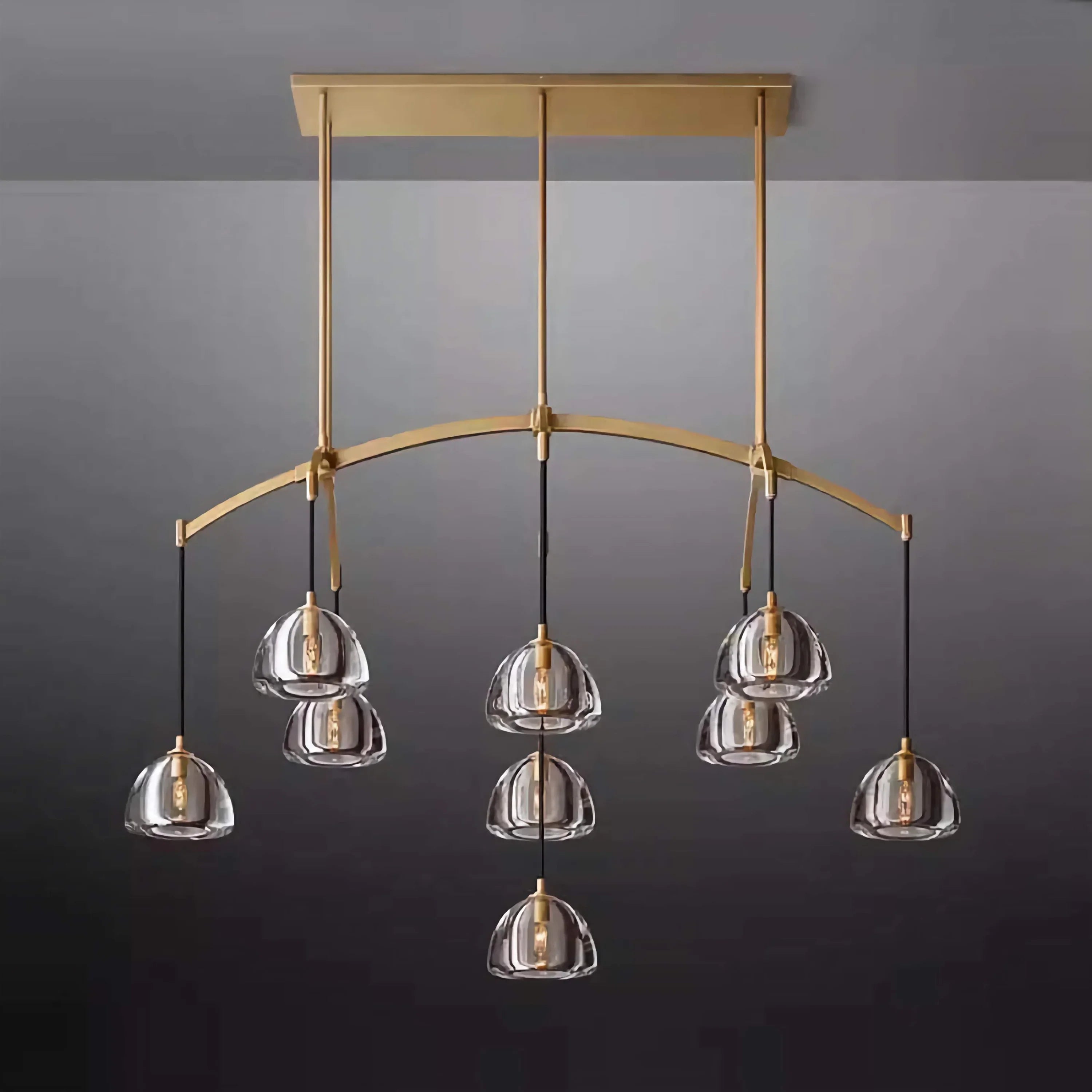 BRASS LINEAR GLASS CHANDELIER | CLHRH5820L