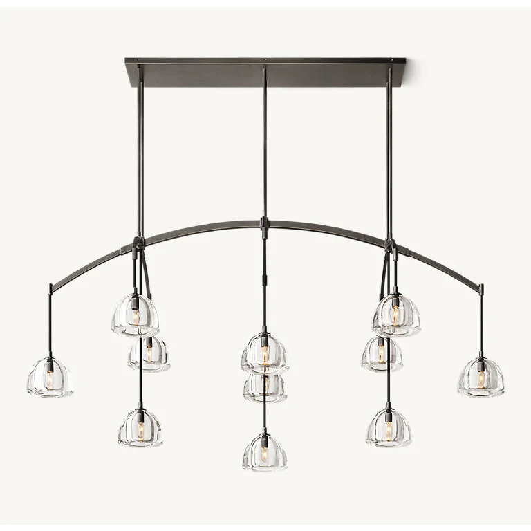 BRASS LINEAR GLASS CHANDELIER | CLHRH5820L