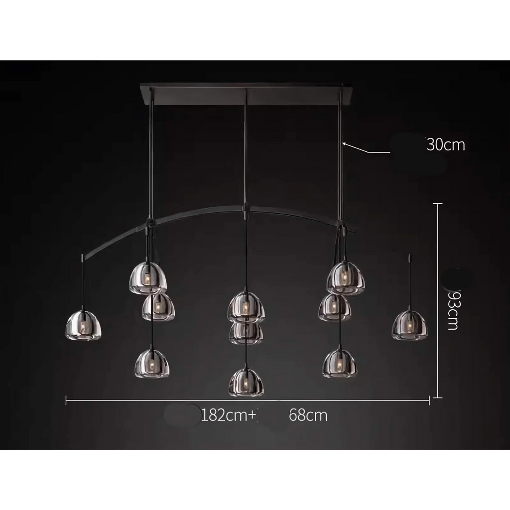 BRASS LINEAR GLASS CHANDELIER | CLHRH5820L