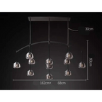 BRASS LINEAR GLASS CHANDELIER | CLHRH5820L