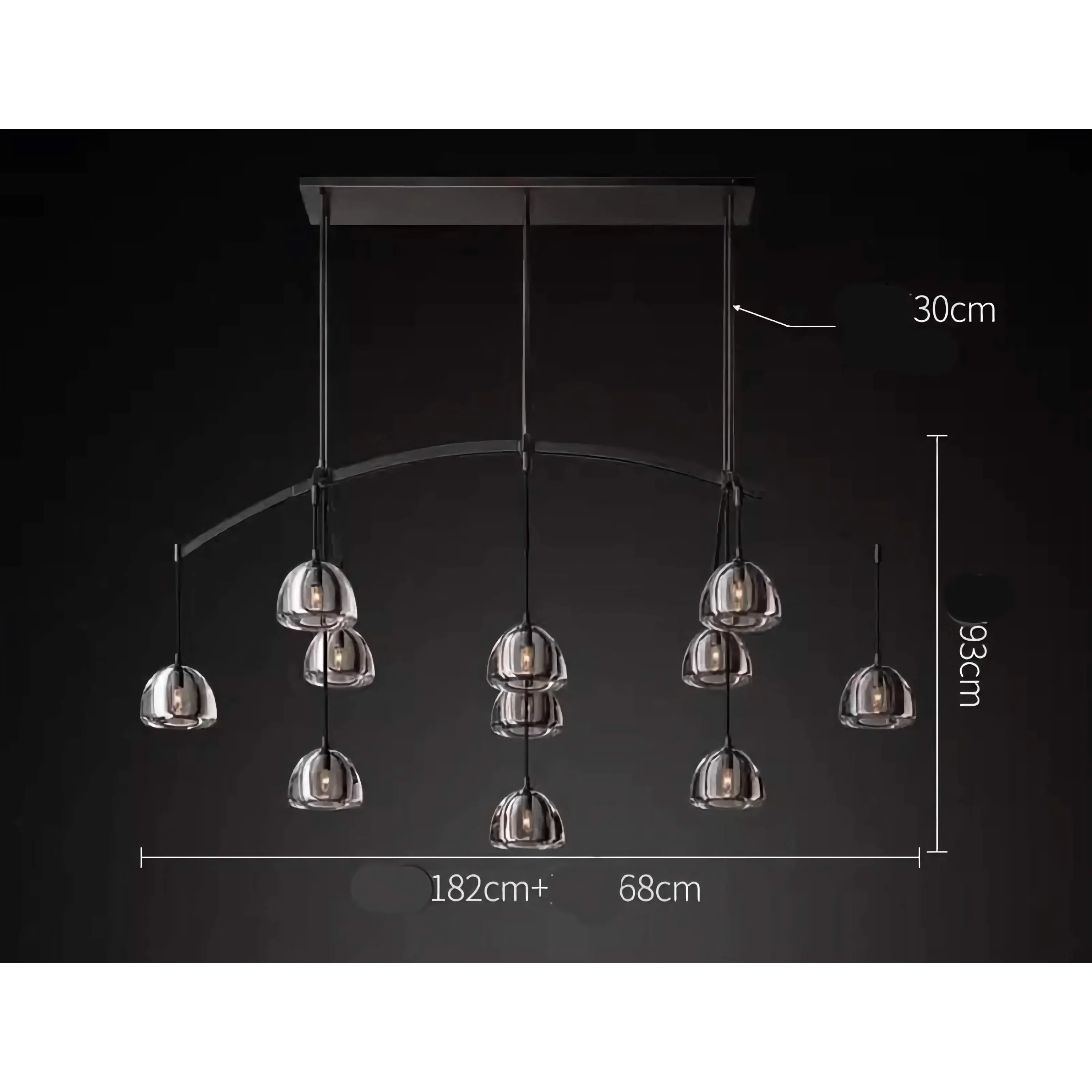 BRASS LINEAR GLASS CHANDELIER | CLHRH5820L