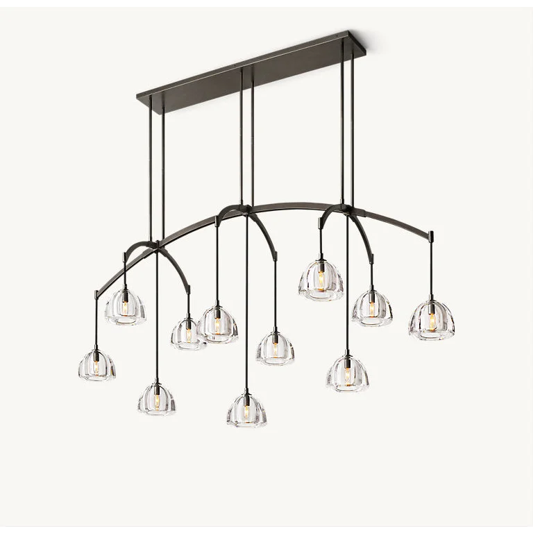 BRASS LINEAR GLASS CHANDELIER | CLHRH5820L