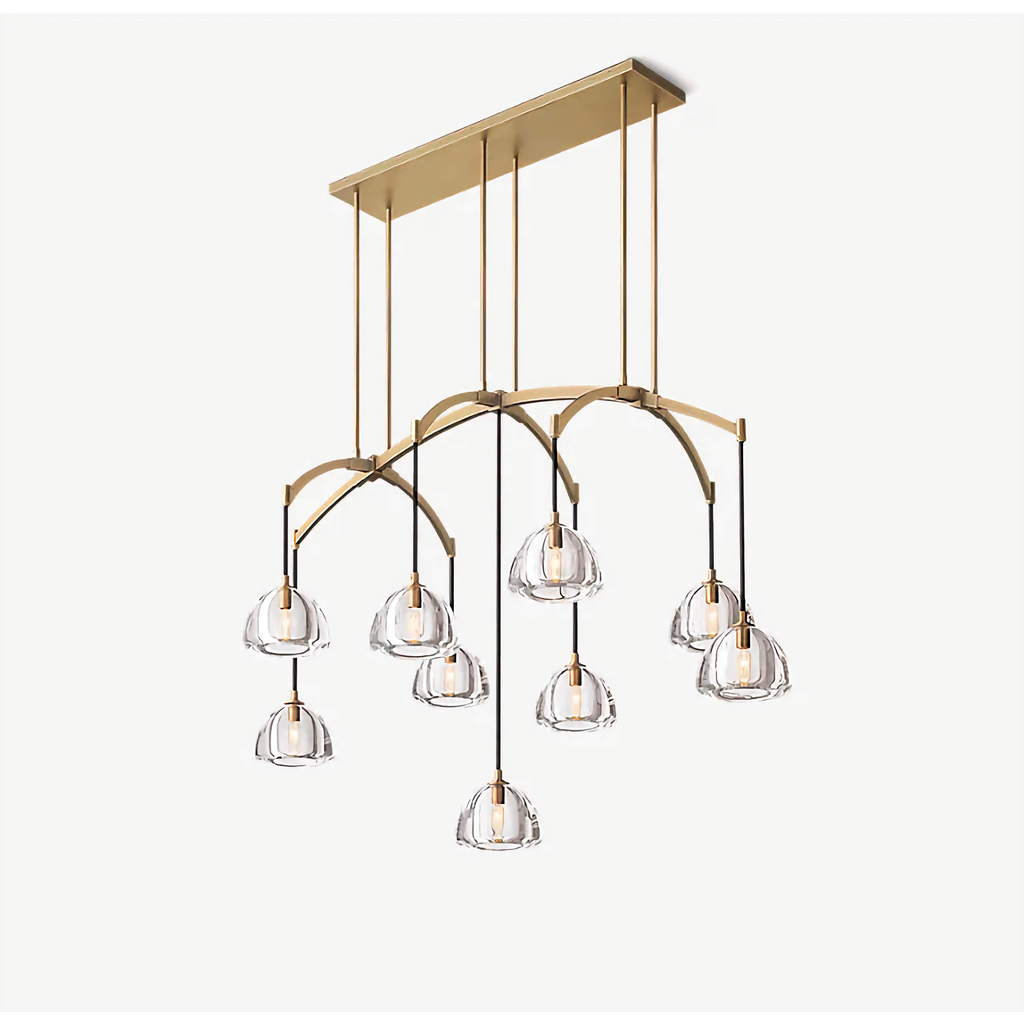 BRASS LINEAR GLASS CHANDELIER | CLHRH5820L