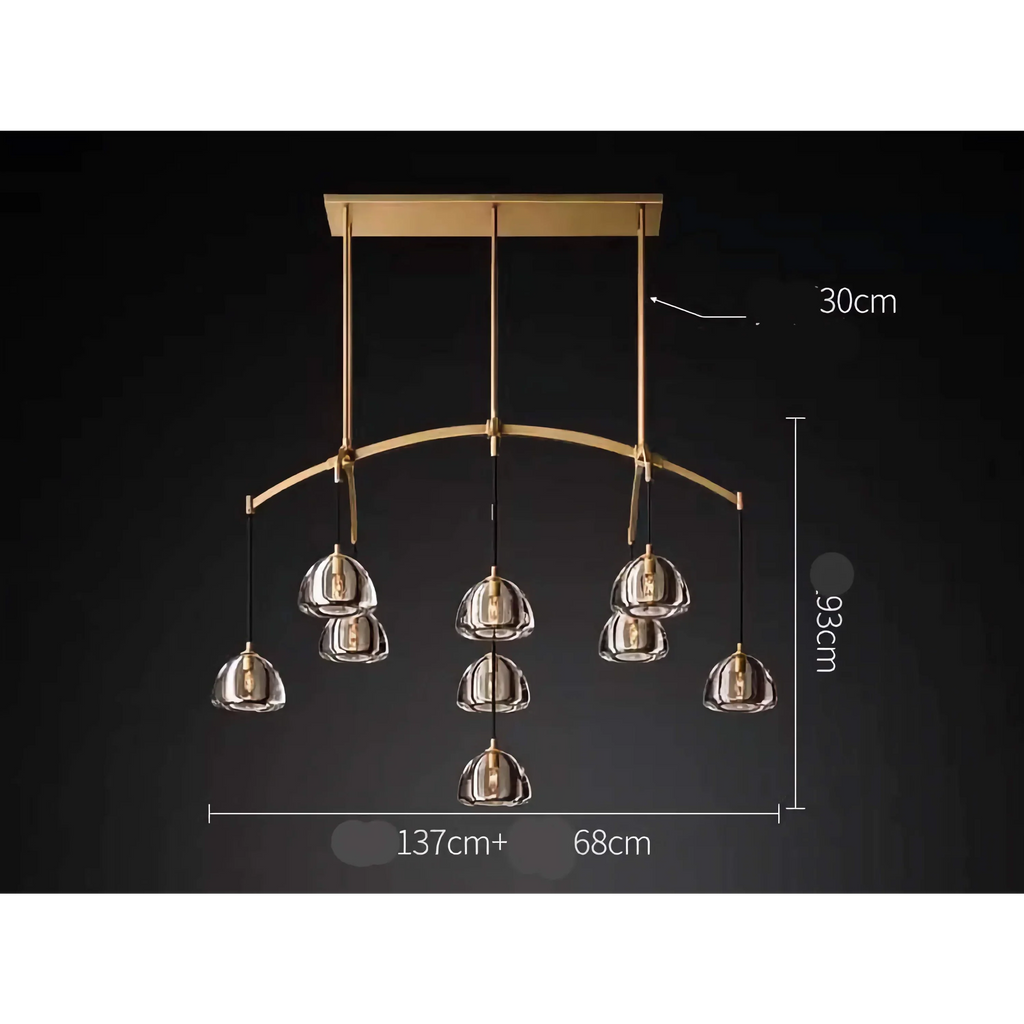 BRASS LINEAR GLASS CHANDELIER | CLHRH5820L