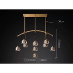 BRASS LINEAR GLASS CHANDELIER | CLHRH5820L