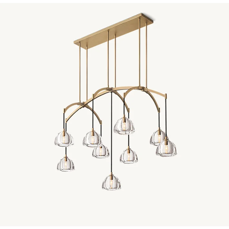 BRASS LINEAR GLASS CHANDELIER | CLHRH5820L