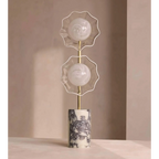 BRASS METAL FLOOR LAMP WITH MARBLE BASE | CLPOBY028