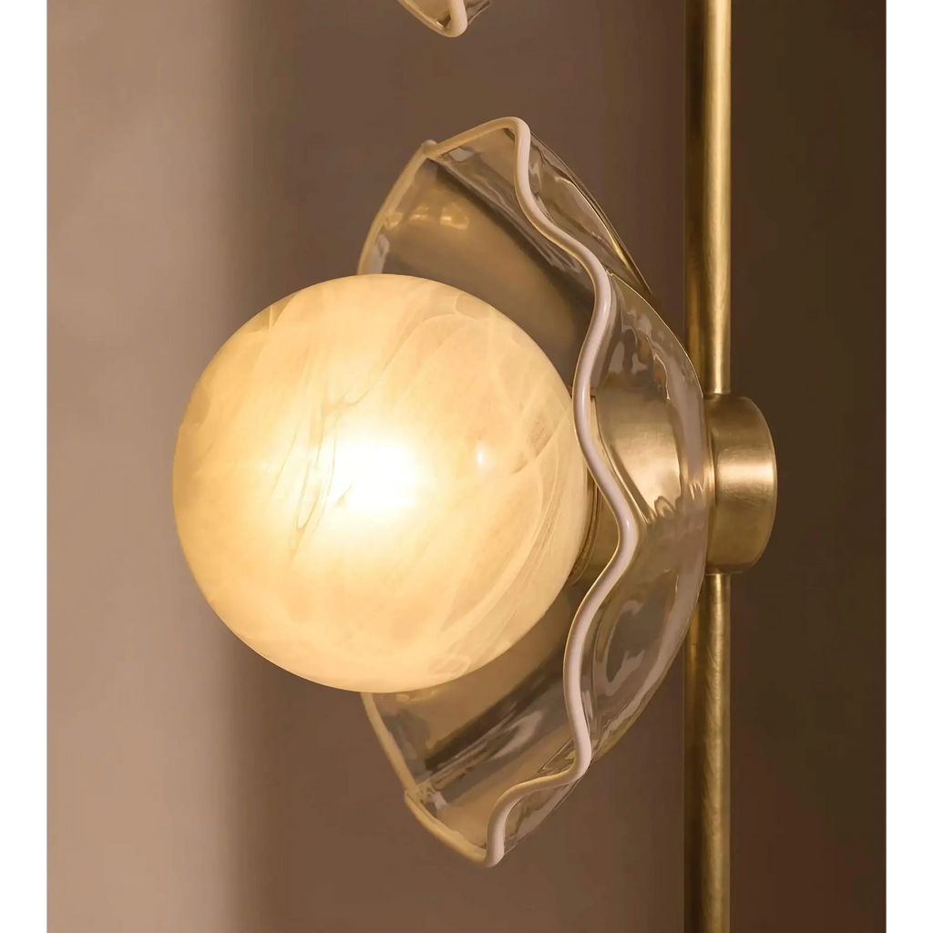 BRASS METAL FLOOR LAMP WITH MARBLE BASE | CLPOBY028