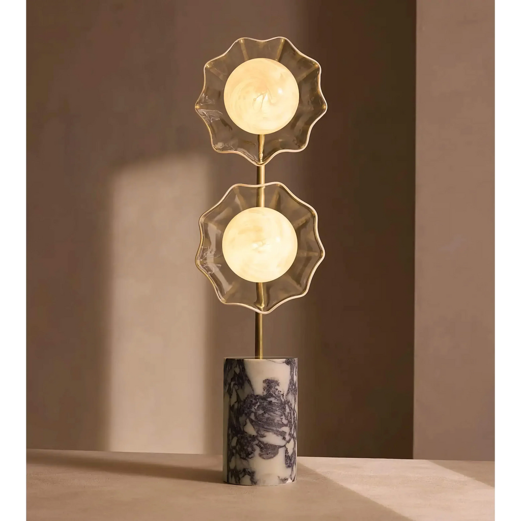 BRASS METAL FLOOR LAMP WITH MARBLE BASE | CLPOBY028