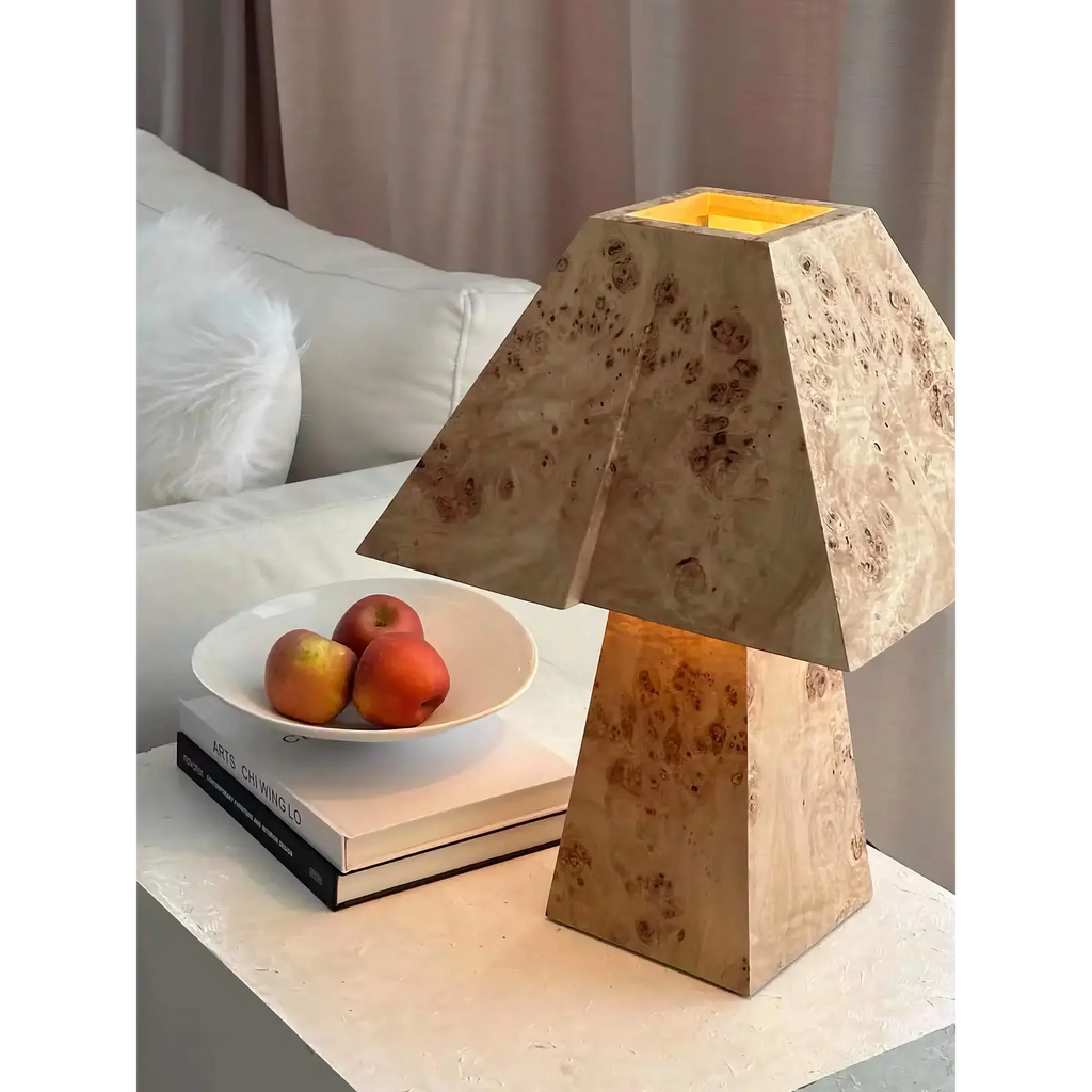 BURL WOOD TABLE LAMP | CLBURL036D