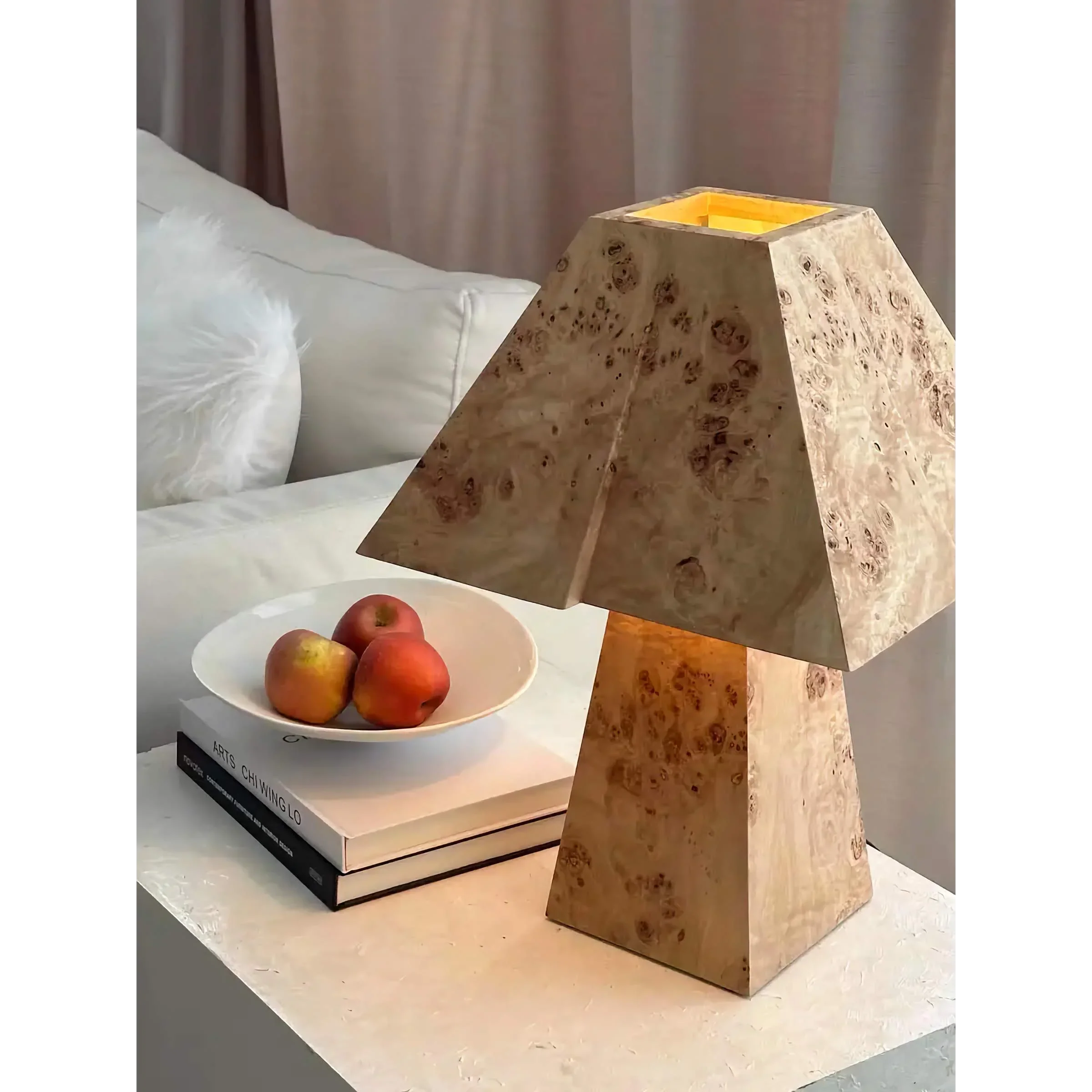 BURL WOOD TABLE LAMP | CLBURL036D