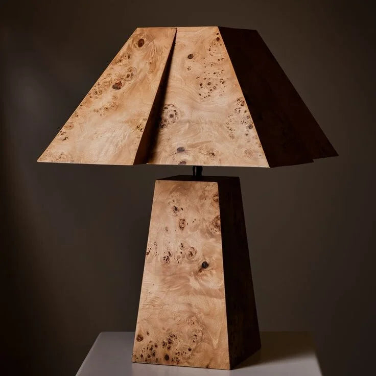 BURL WOOD TABLE LAMP | CLBURL036D