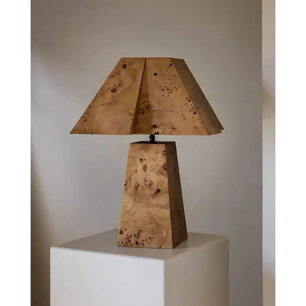 BURL WOOD TABLE LAMP | CLBURL036D