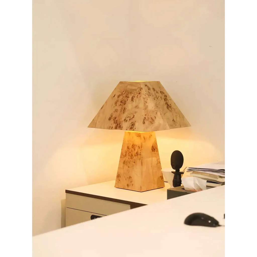 BURL WOOD TABLE LAMP | CLBURL036D