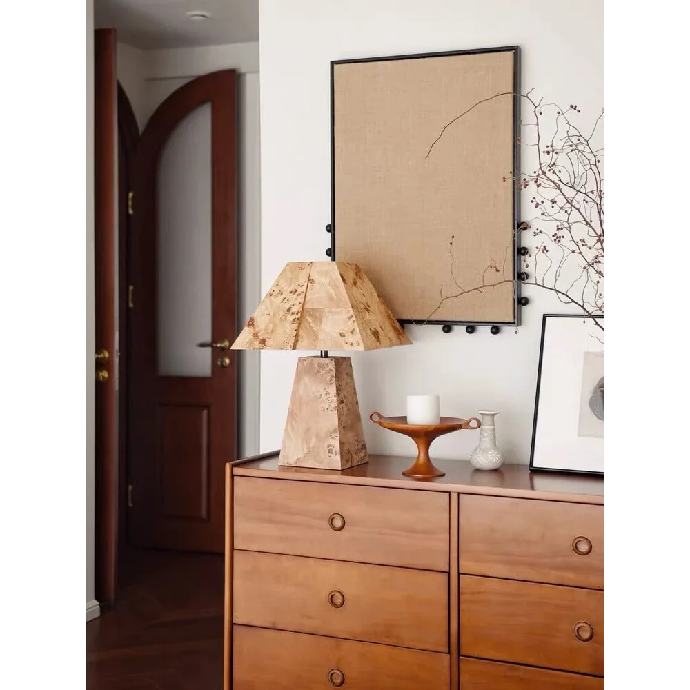 BURL WOOD TABLE LAMP | CLBURL036D