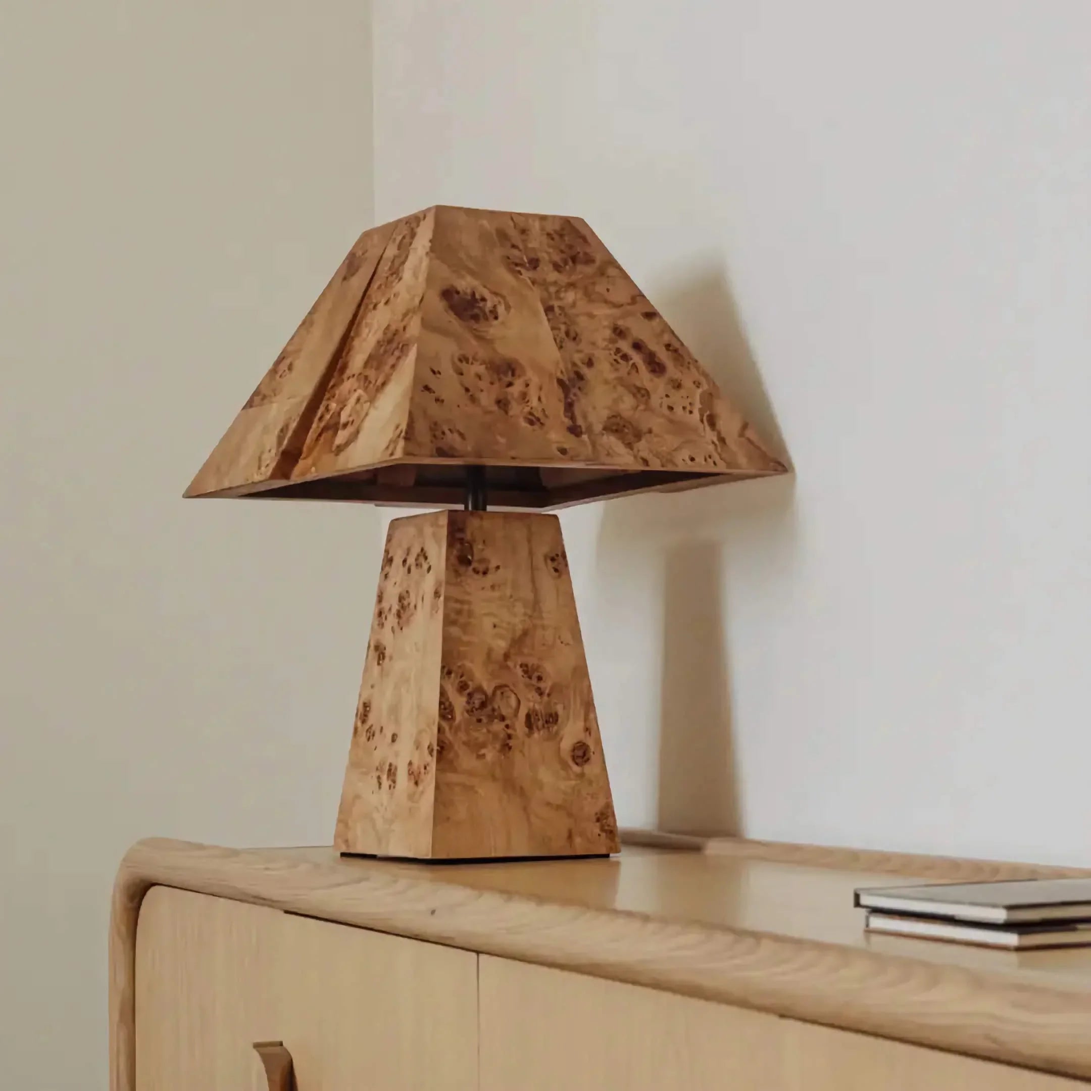 BURL WOOD TABLE LAMP | CLBURL036D