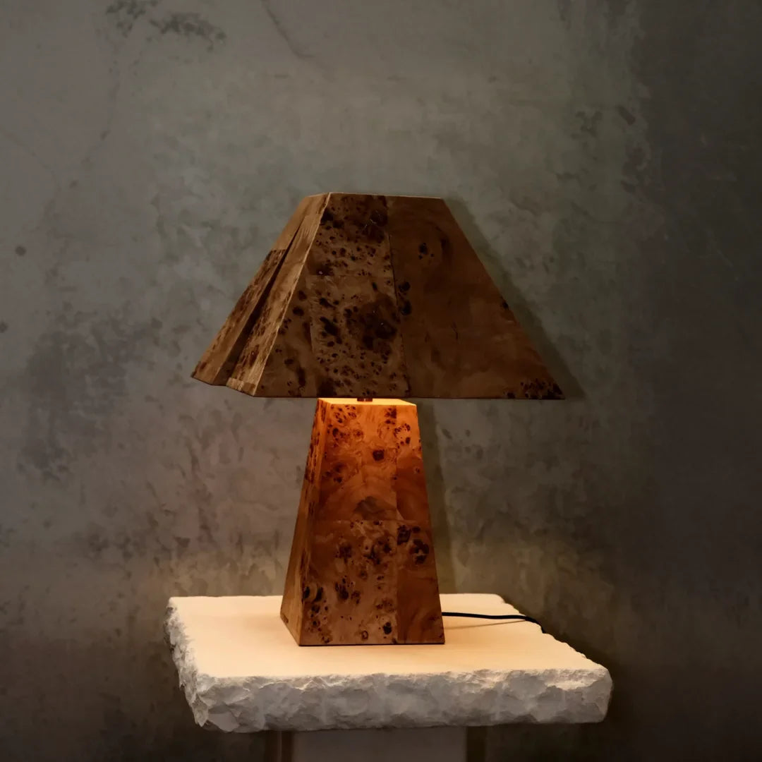 BURL WOOD TABLE LAMP | CLBURL036D