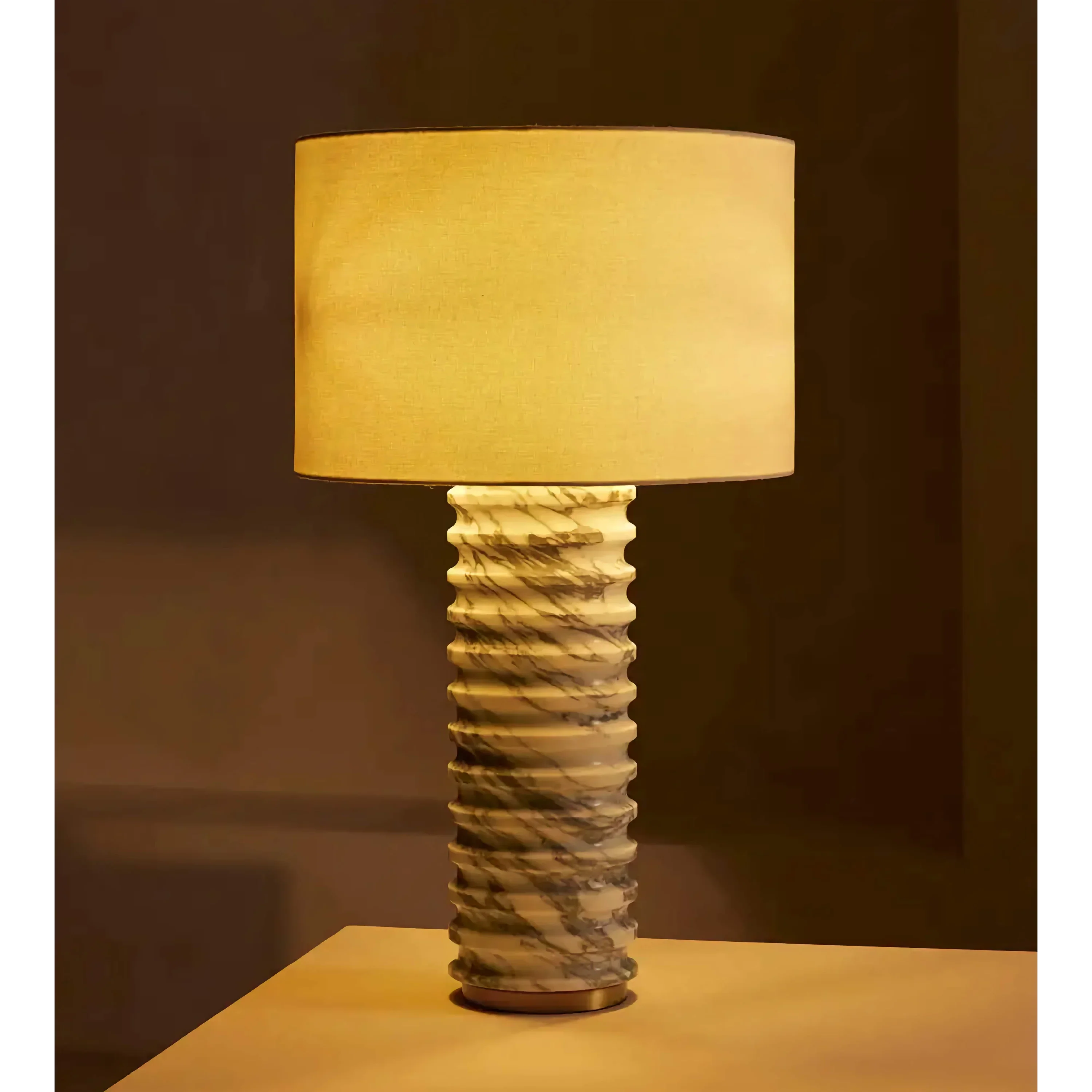 CARVED ITALIAN MARBLE TABLE LAMP | CLVVXC1FT