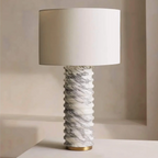 CARVED ITALIAN MARBLE TABLE LAMP | CLVVXC1FT