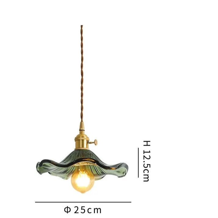 COLORFUL GLASS FLOWERS COPPER PENDANT LIGHTING | MARENO DESIGN CL743