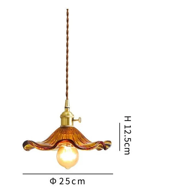 COLORFUL GLASS FLOWERS COPPER PENDANT LIGHTING | MARENO DESIGN CL743