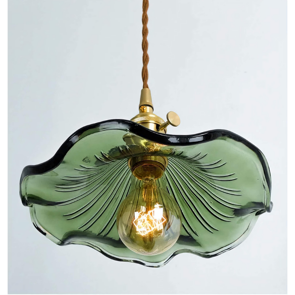 COLORFUL GLASS FLOWERS COPPER PENDANT LIGHTING | MARENO DESIGN CL743